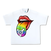 White Pride LGBT Sign Tongue Urban Heavy Tee - Jasminsmagicworld