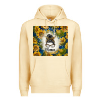 Pina Colada sunflowers messy bun mama Premium Hoodie - BarkalooDesign