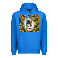 True Royal sunflowers messy bun mama Premium Hoodie - BarkalooDesign