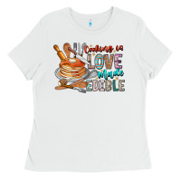 White cooking is love made edible Ladies Tee - CowhideDigitalArt