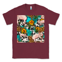 Burgundy american yorkshire pig seamless pattern Classic Tee - FaDigitalArtStudio