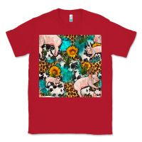 Red american yorkshire pig seamless pattern Classic Tee - FaDigitalArtStudio