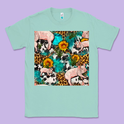 American Yorkshire Pig Seamless Pattern Classic Tee Designed By Fadigitalartstudio