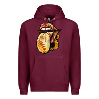 Burgundy Softball Tongue Premium Hoodie - Jasminsmagicworld
