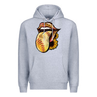 Heather Grey Softball Tongue Premium Hoodie - Jasminsmagicworld