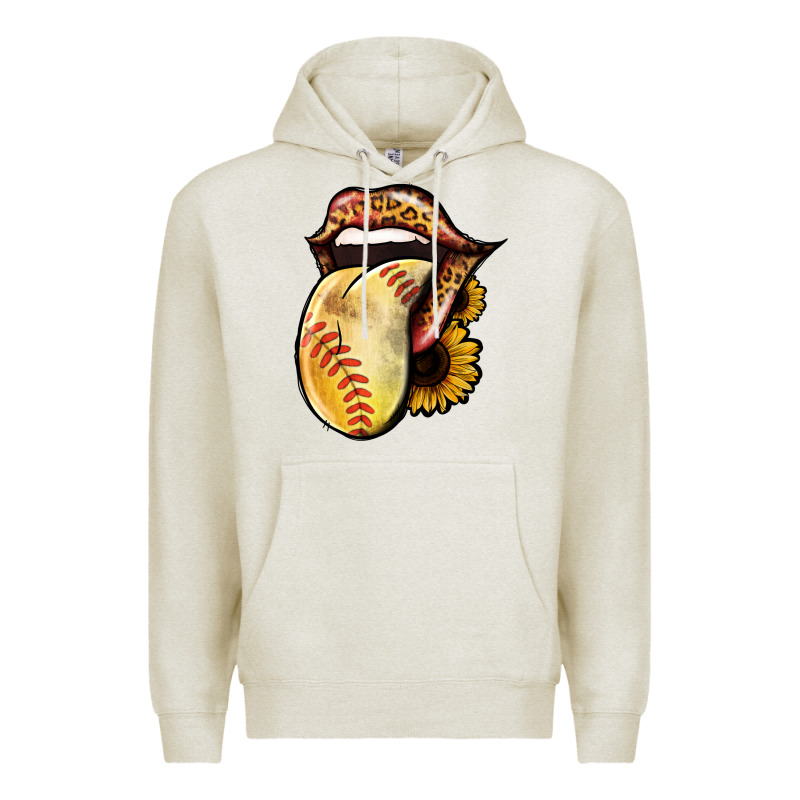 Softball Tongue Premium Hoodie by Jasminsmagicworld | Teevron