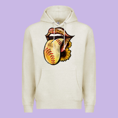 Softball Tongue Premium Hoodie Designed By Jasminsmagicworld