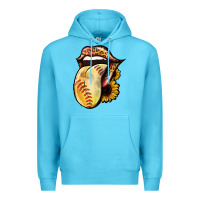 Ocean Blue Softball Tongue Premium Hoodie - Jasminsmagicworld