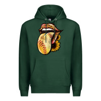 Sports Green Softball Tongue Premium Hoodie - Jasminsmagicworld