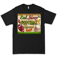 Black eat sleep football repeat tumbler Premium Tee - BundleAndBundleShop