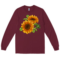 Burgundy Soraya Sunflower Long Sleeve Tee - LillyAllenDesigns