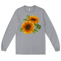 Heather Grey Soraya Sunflower Long Sleeve Tee - LillyAllenDesigns