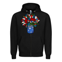 Black Patriotic Sunflower in a Jar Zipper Hoodie - Jasminsmagicworld