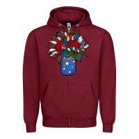 Burgundy Patriotic Sunflower in a Jar Zipper Hoodie - Jasminsmagicworld