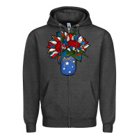 Charcoal Heather Patriotic Sunflower in a Jar Zipper Hoodie - Jasminsmagicworld