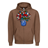Chestnut Patriotic Sunflower in a Jar Zipper Hoodie - Jasminsmagicworld