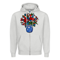 Dove Grey Patriotic Sunflower in a Jar Zipper Hoodie - Jasminsmagicworld