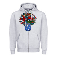 Heather Grey Patriotic Sunflower in a Jar Zipper Hoodie - Jasminsmagicworld