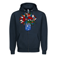 Navy Patriotic Sunflower in a Jar Zipper Hoodie - Jasminsmagicworld