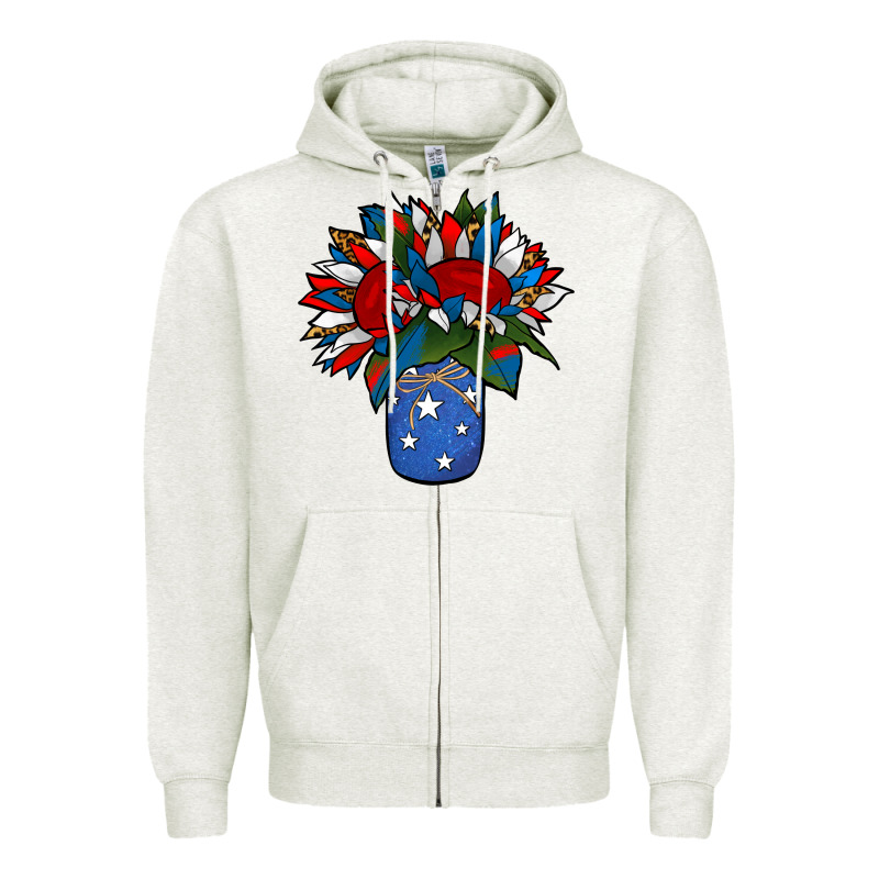 Patriotic Sunflower In A Jar Zipper Hoodie by Jasminsmagicworld | Teevron