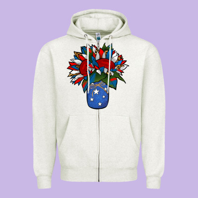 Patriotic Sunflower In A Jar Zipper Hoodie Designed By Jasminsmagicworld