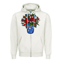 Oatmeal Heather Patriotic Sunflower in a Jar Zipper Hoodie - Jasminsmagicworld