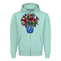 Seafoam Patriotic Sunflower in a Jar Zipper Hoodie - Jasminsmagicworld