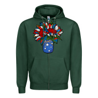 Sports Green Patriotic Sunflower in a Jar Zipper Hoodie - Jasminsmagicworld