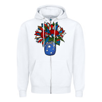 White Patriotic Sunflower in a Jar Zipper Hoodie - Jasminsmagicworld
