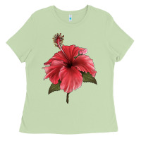 Matcha Puerto Rican Hibiscus Flower Illustrations Ladies Tee - LillyAllenDesigns
