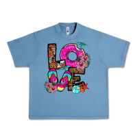 Pebble Blue Love Summer Urban Heavy Tee - CowhideDigitalArt