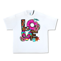 White Love Summer Urban Heavy Tee - CowhideDigitalArt