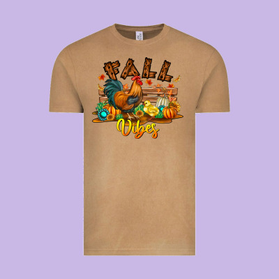 Fall Vibes Vintage Tee Designed By Cowhidedigitalart