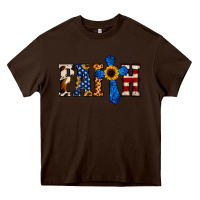Chocolate Brown American Flag Faith Heavy Core Tee - Jasminsmagicworld