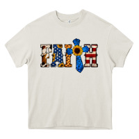 Cream American Flag Faith Heavy Core Tee - Jasminsmagicworld