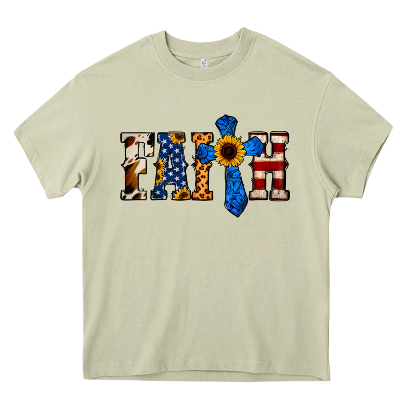 American Flag Faith Heavy Core Tee by Jasminsmagicworld | Teevron