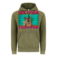 Vintage Olive mexican guitar roses cactus sombrero Vintage Hoodie - Artiststas