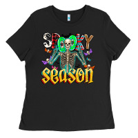 Black Spooky Season Ladies Tee - CowhideDigitalArt