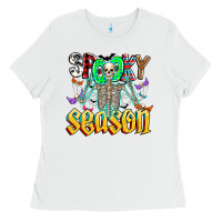 White Spooky Season Ladies Tee - CowhideDigitalArt
