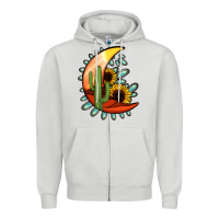Dove Grey Desert Moon Zipper Hoodie - Jasminsmagicworld