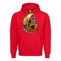 Red Desert Moon Zipper Hoodie - Jasminsmagicworld