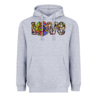 Heather Grey tie dye sunflower love Heavyweight Hoodie - RanaPortraitStore