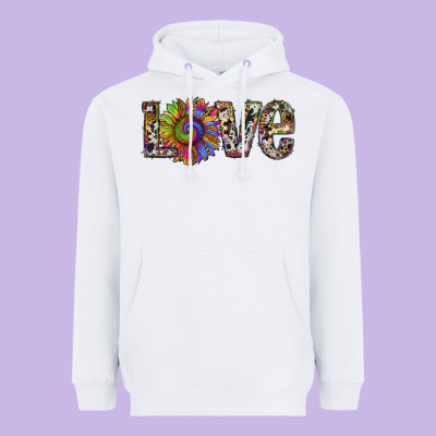 Tie Dye Sunflower Love Heavyweight Hoodie Designed By Ranaportraitstore
