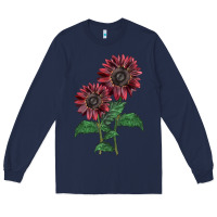 Navy 2 Chocolate sunflower Long Sleeve Tee - LillyAllenDesigns