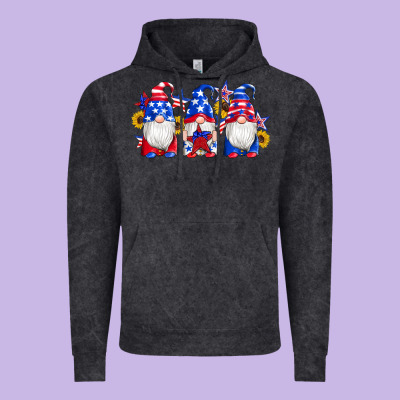 American Flag Gnomes Sunflowers Star Vintage Hoodie Designed By Artiststas