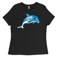 Black dolphin dwe Ladies Tee - CowhideDigitalArt