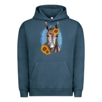 Pigment Midnight Navy Sunflower Donkey Urban Hoodie - RanaPortraitStore