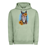 Pigment Oil Green Sunflower Donkey Urban Hoodie - RanaPortraitStore