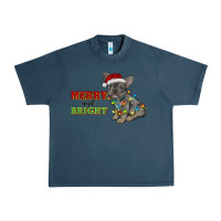 Midnight Navy merry and bright french bulldog Urban Heavy Tee - RanaPortraitStore