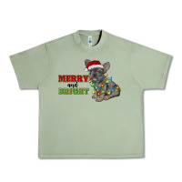 Oil Green merry and bright french bulldog Urban Heavy Tee - RanaPortraitStore